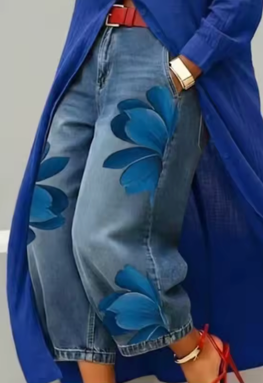 Pantalón Vaquero Floral