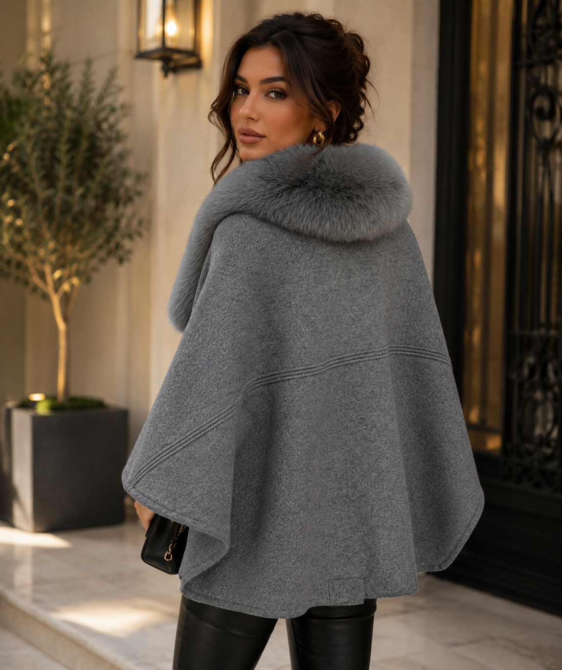 Cardigan de Lujo con Cuello de Pelo
