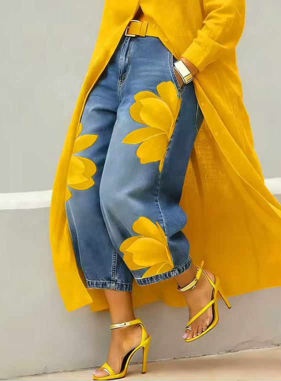 Pantalón Vaquero Floral