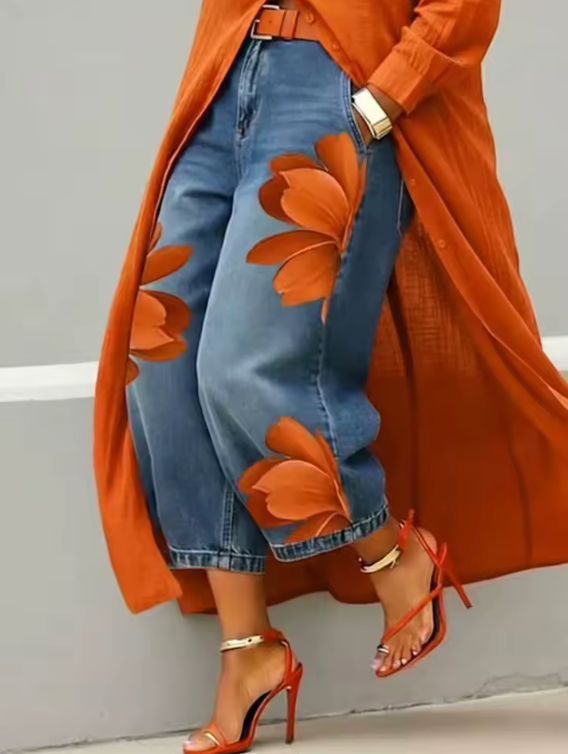 Pantalón Vaquero Floral