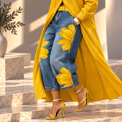 Pantalón Vaquero Floral