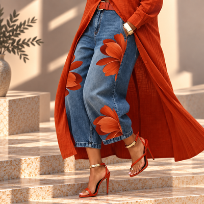 Pantalón Vaquero Floral