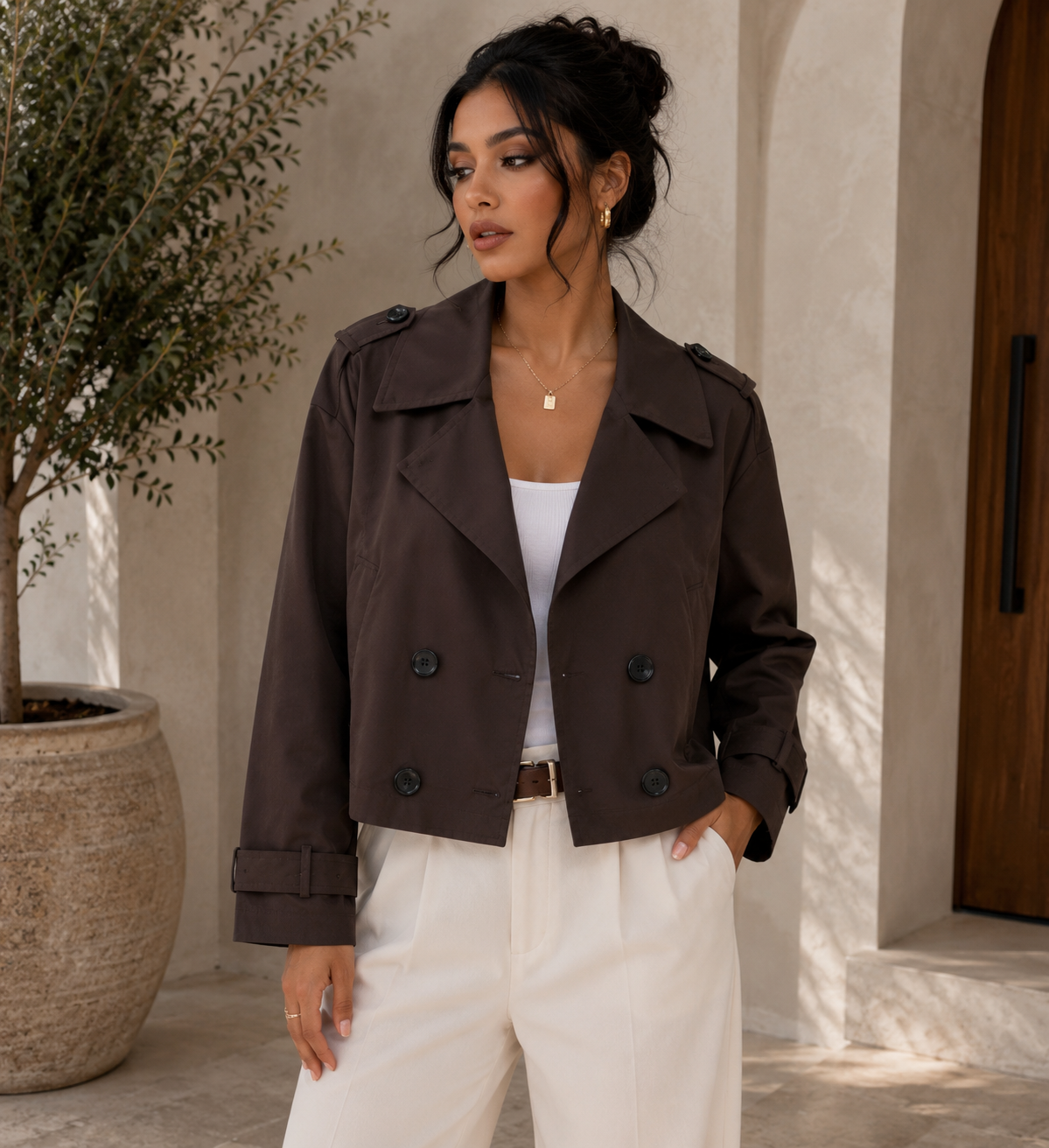 Chaqueta Trench Corta
