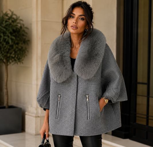 Cardigan de Lujo con Cuello de Pelo