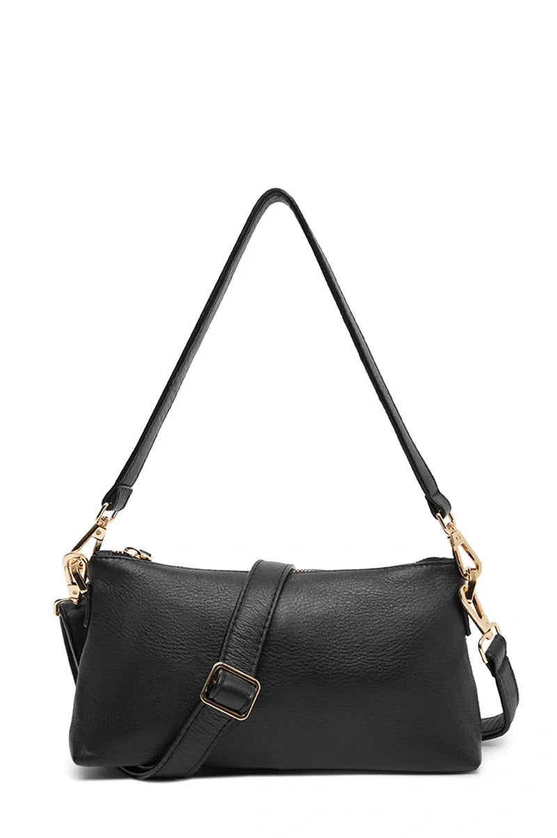 Bolso de hombro de piel negro