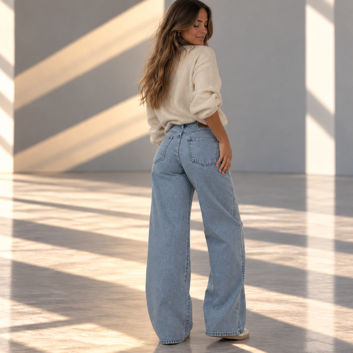 Vaqueros Denim de Corte Amplio y Diseño Exclusivo